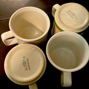 4 stoneware tea/coffee cups.
